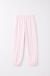 Girl wearing Anaario Pink Stripes Night Suit