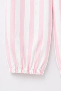 Girl wearing Anaario Pink Stripes Night Suit