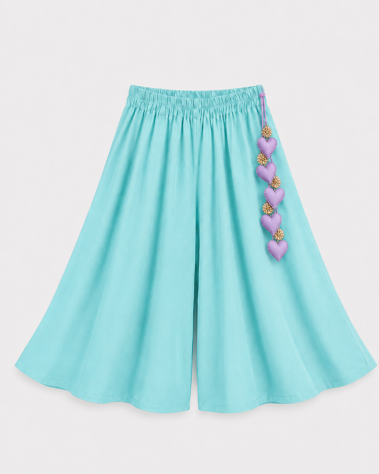 Indian Pink Teal Palazzo Set - Anaario - Image 5