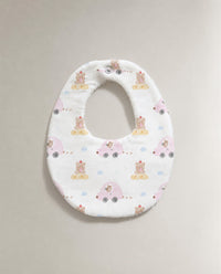Pink teddy bamboo baby bib by Anaario
