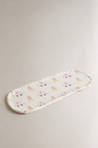 Pink Teddy bamboo baby burp cloth — absorbent sherpa backing