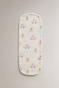 Pink teddy bamboo baby burp cloth by Anaario