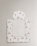 Pink Teddy bamboo baby changing mat — pink teddy print, soft bamboo cotton