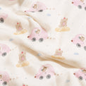 Pink Teddy bamboo baby quilt — pink teddy print, soft bamboo cotton