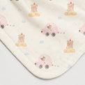 Pink Teddy bamboo baby quilt — pink teddy print, soft bamboo cotton