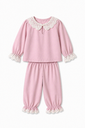 Girl wearing Anaario Pink Whispers Night Suit