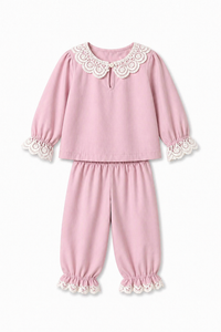 Girl wearing Anaario Pink Whispers Night Suit
