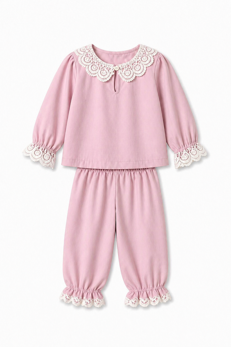 Girl wearing Anaario Pink Whispers Night Suit