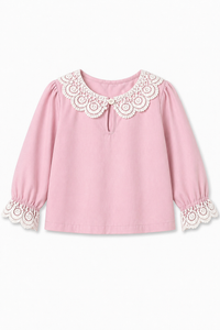 Girl wearing Anaario Pink Whispers Night Suit