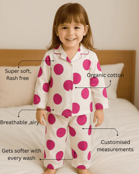 Girl wearing Anaario Pinkberry Pop Night Suit