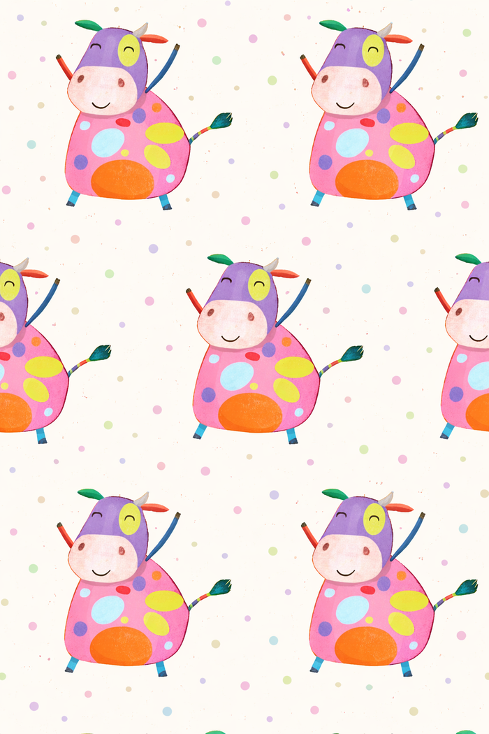 Pink Cow Pajama Set - Night Wear