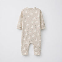 Puppy & Stripe bamboo cotton baby sleepsuit — footed zip-front sleepsuit, onesie romper