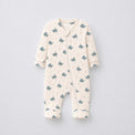 Puppy & Stripe bamboo cotton baby sleepsuit — full-sleeve baby sleepsuit, zip onesie
