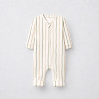 Puppy & Stripe bamboo cotton baby sleepsuit — two-way zip romper onesie