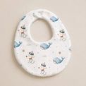 Puppy & Whale bamboo baby bib — absorbent sherpa backing