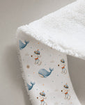 Puppy & Whale bamboo baby bib — soft bamboo cotton flatlay