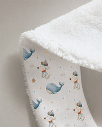 Puppy & Whale bamboo baby bib — soft bamboo cotton flatlay