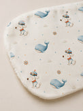 Puppy & Whale bamboo baby burp cloth — print detail