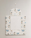 Puppy & Whale bamboo baby changing mat — puppy & whale print, soft bamboo cotton