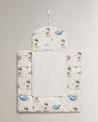 Puppy & Whale bamboo baby changing mat — puppy & whale print, soft bamboo cotton
