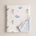 Puppy & Whale bamboo baby quilt — print detail