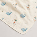 Puppy & Whale bamboo baby quilt — soft bamboo cotton flatlay