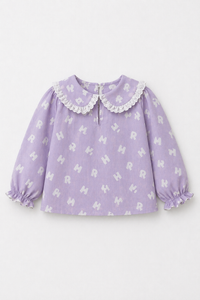 Girl wearing Anaario Purple Alphabet Night Suit