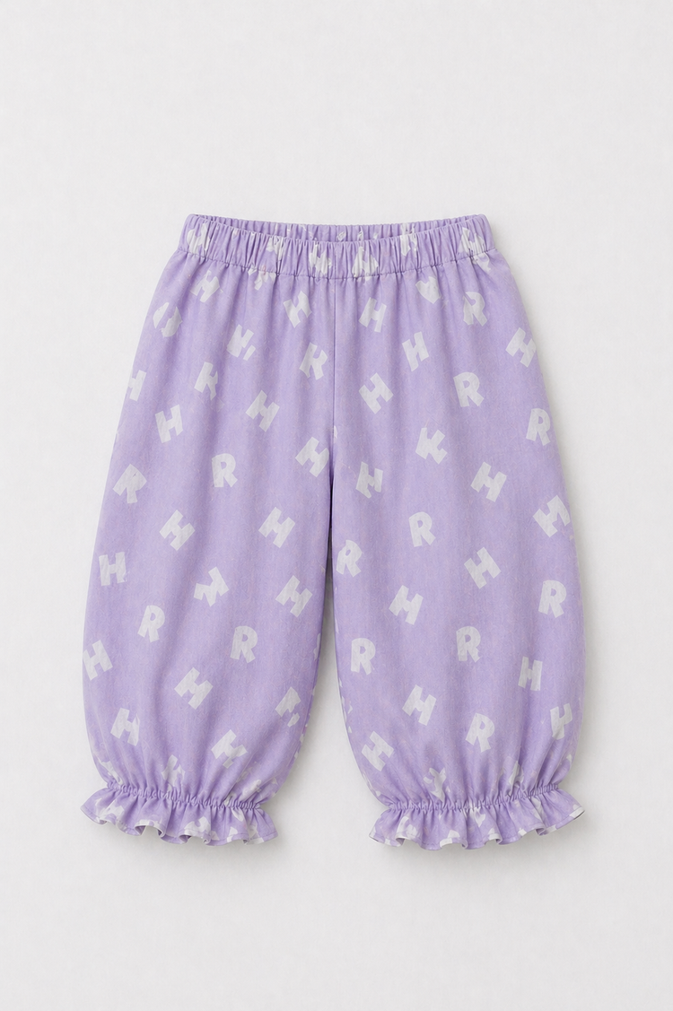 Girl wearing Anaario Purple Alphabet Night Suit