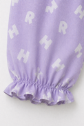 Girl wearing Anaario Purple Alphabet Night Suit