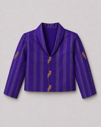 Indian Purple Bird Jacket-Lehenga Set - Anaario - Image 3