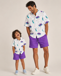 Boy wearing Anaario Purple Cruiser Magic Shorts Co-ord Set