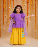 Indian Purple Palm Peplum Palazzo Set - Anaario - Image 10
