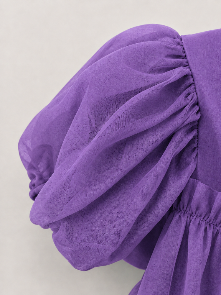 Indian Purple Palm Peplum Palazzo Set - Anaario - Image 7