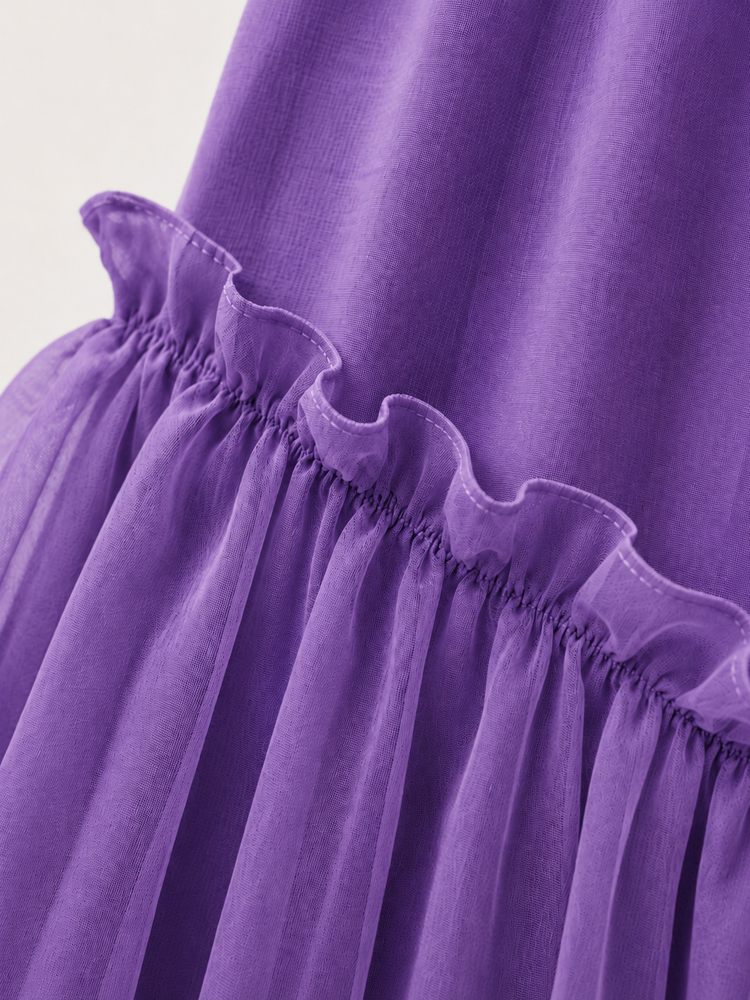 Indian Purple Palm Peplum Palazzo Set - Anaario - Image 8
