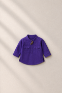 Baby wearing Anaario Purple Parrot-Motif Baby Kurta Set, purple kurta with parrot motif, newborn to 24 months