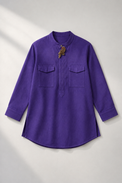 Purple Parrot-Motif Kurta Set - kurta flat lay