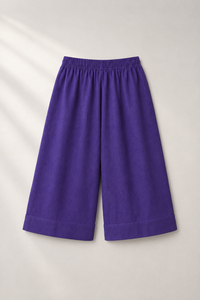 Purple Parrot-Motif Kurta Set - pants flat lay