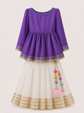 Indian Purple Peplum Lehenga Set - Anaario - Image 3
