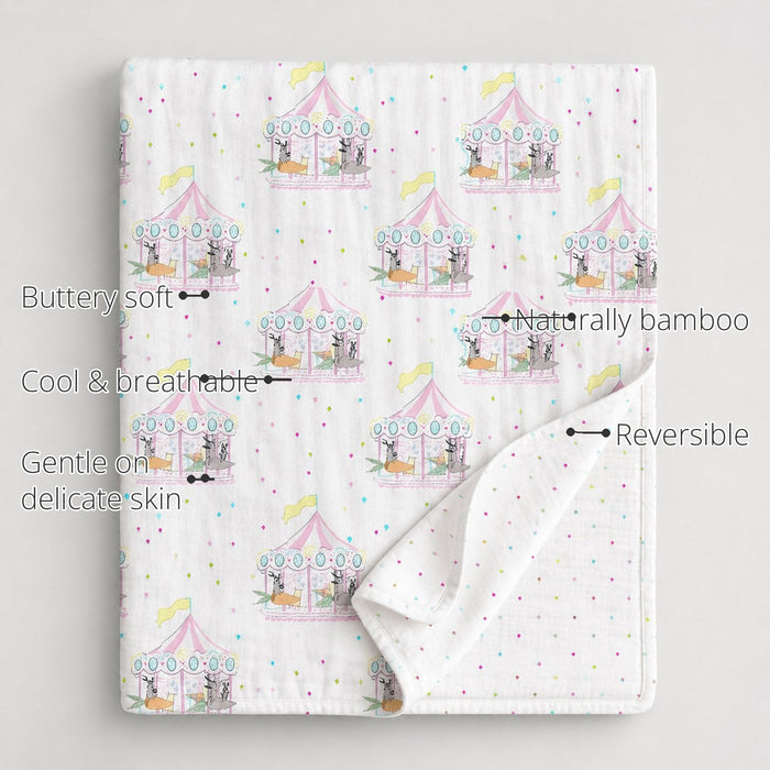 Merry-Go-Round Bamboo Baby Quilt features