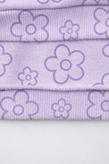 Lavender Flowers Hooded Barrel Pant Set flat lay by Anaario