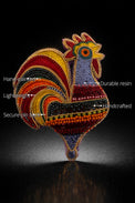 Rooster Brooch features