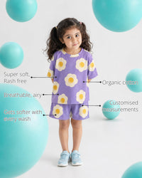 The Butterfly Skip Girls' Shorts Set features