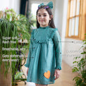 Teal Clouds Girls' Dress features