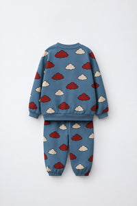 Teal Cloud Jogger Set flat lay by Anaario