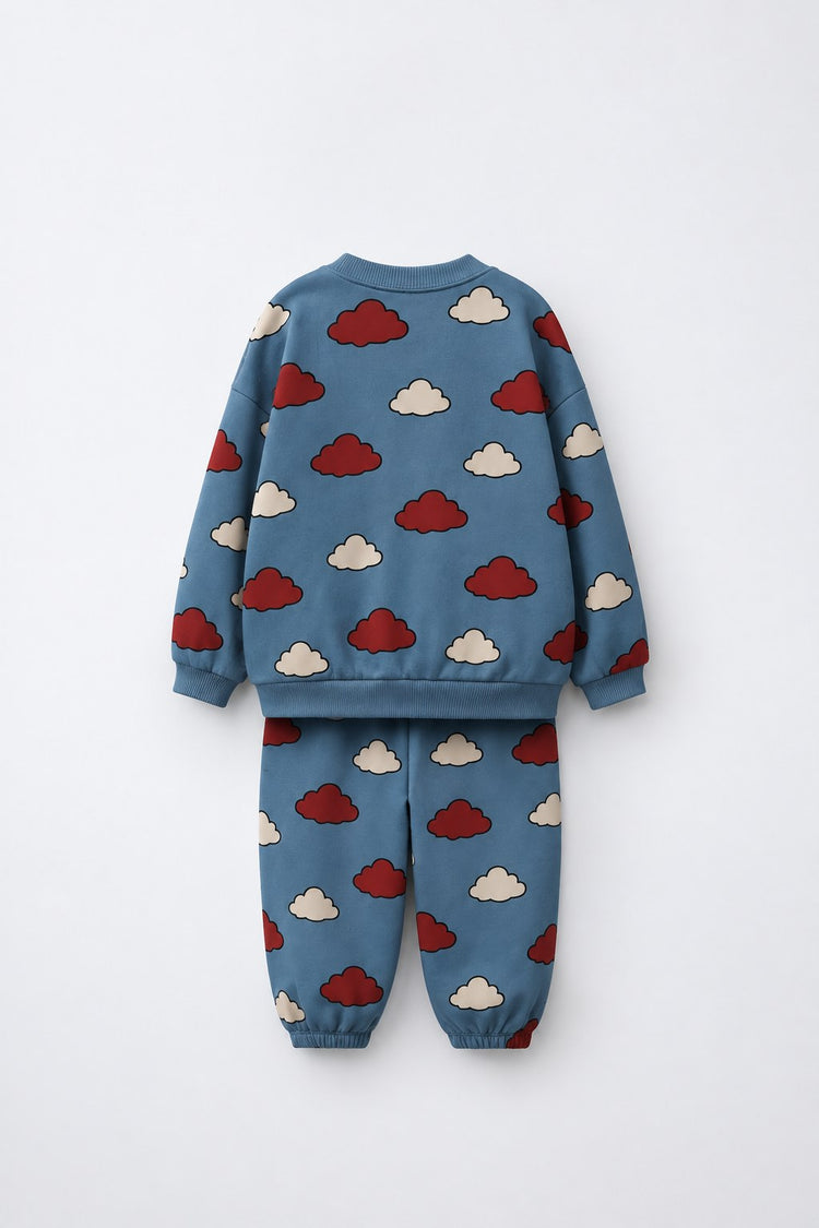 Teal Cloud Jogger Set flat lay by Anaario