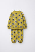 Mustard Koala Jogger Set flat lay by Anaario