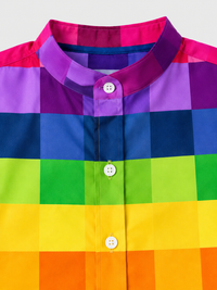 Boy wearing Anaario Rainbow Grid Shirt Set