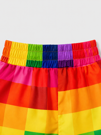Boy wearing Anaario Rainbow Grid Shorts