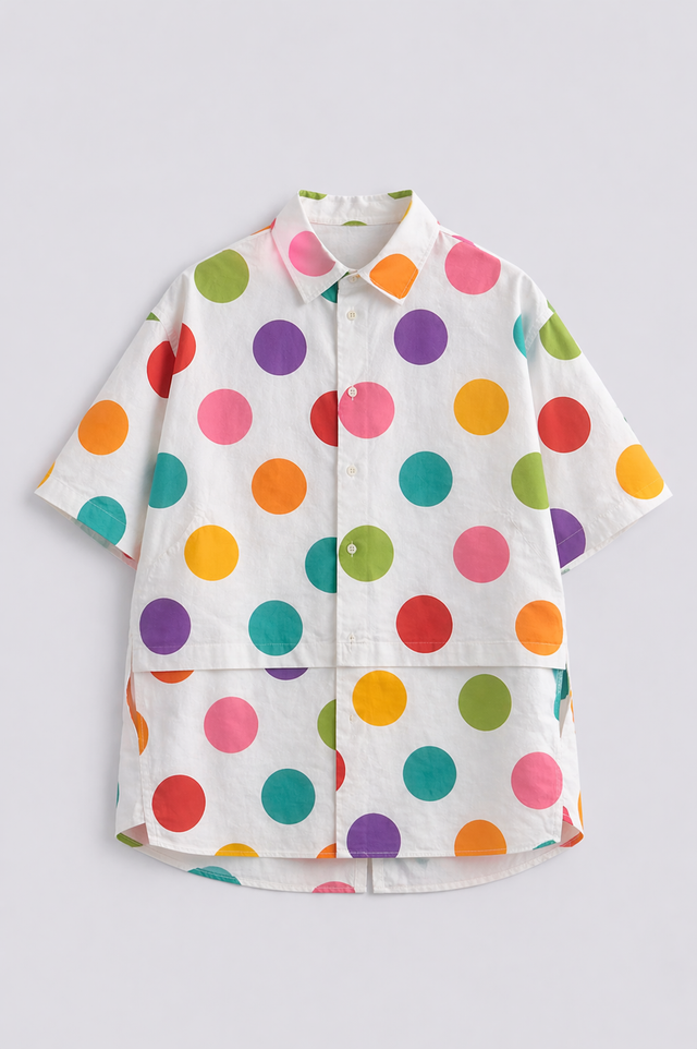 Boy wearing Anaario Rainbow Pop Oversized Shirt