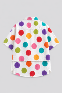 Boy wearing Anaario Rainbow Pop Oversized Shirt